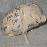 Denby pottery pig money box